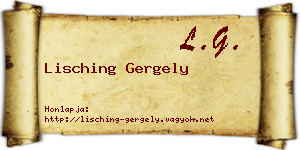 Lisching Gergely névjegykártya